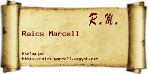 Raics Marcell névjegykártya